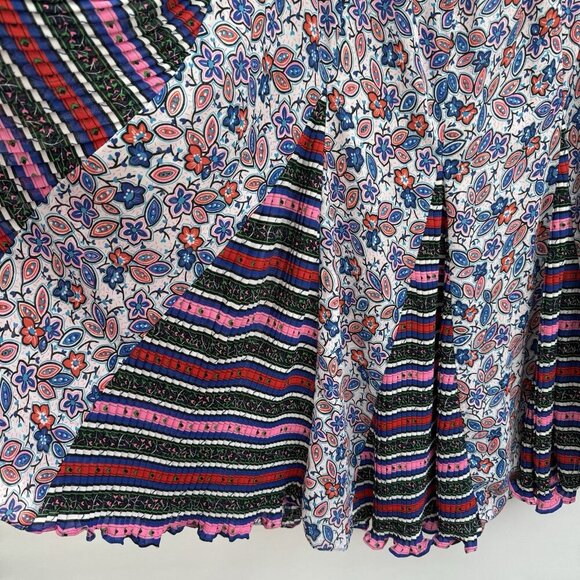 Diane Freis Georgette rare Vintage 80s Pleated Skirt full A-line sz 12 - Picture 10 of 11